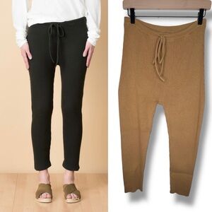 Lauren Manoogian Rib Arch Knit Crop Pants in Camel Brown Tan Size 1 = Small
